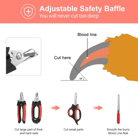 Penzance Dog Nail Clippers Set, Quick Safety Device to Avoid Overcutting, Razor Sharp Blades, Storage Bag and Nail File, Professional Grooming Penzance Dog Nail Clippers Set, Quick Safety Device to Avoid Overcutting, Razor Sharp Blades, Storage Bag and Nail File, Professional Grooming