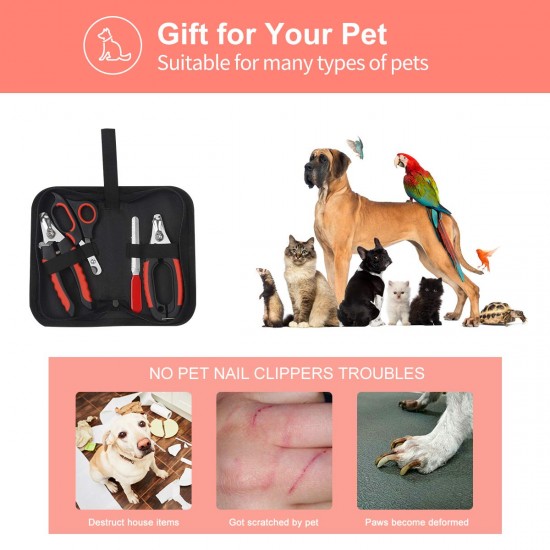 Penzance Dog Nail Clippers Set, Quick Safety Device to Avoid Overcutting, Razor Sharp Blades, Storage Bag and Nail File, Professional Grooming Penzance Dog Nail Clippers Set, Quick Safety Device to Avoid Overcutting, Razor Sharp Blades, Storage Bag and Nail File, Professional Grooming