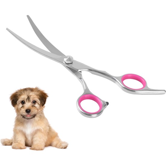 Pet Dog Grooming Scissors, High Performance Titanium Coated Stainless Steel Dog Salon Trimmer Thinning/Straight/Curved Scissors