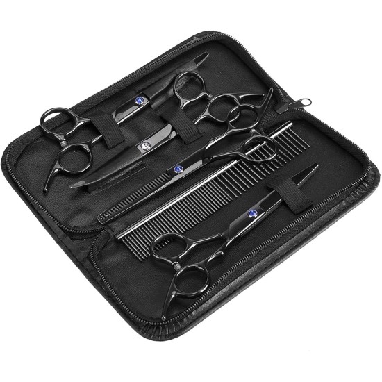 Pet Grooming Scissors Set, Dog Cat Hairdressing Scissors Set, Scaredy Cut Silent Pet Grooming Set for Dogs, Cats and Other Animals, Cutting Tijeras Pet Grooming Scissors Set, Dog Cat Hairdressing Scissors Set, Scaredy Cut Silent Pet Grooming Set for Dogs, Cats and Other Animals, Cutting Tijeras