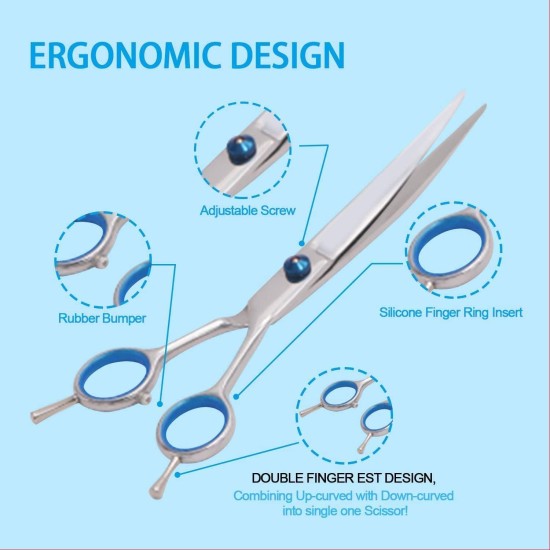 Pet Grooming Scissors for Dogs, 7 Inch Heavy Duty Titanium Pet Grooming Scissors Set, Professional Thinning Scissors, Straight Scissors with Comb for Dogs and Cats (4 Pack) Pet Grooming Scissors for Dogs, 7 Inch Heavy Duty Titanium Pet Grooming Scissors Set, Professional Thinning Scissors, Straight Scissors with Comb for Dogs and Cats (4 Pack)