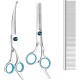 Pet Grooming Scissors for Dogs with Round Safety Tips, Heavy Duty Titanium Pet Grooming Trimmer Set, Professional Thinning Scissors, Straight Scissors with Comb for Dogs and Cats (3 Pack) Pet Grooming Scissors for Dogs with Round Safety Tips, Heavy Duty Titanium Pet Grooming Trimmer Set, Professional Thinning Scissors, Straight Scissors with Comb for Dogs and Cats (3 Pack)