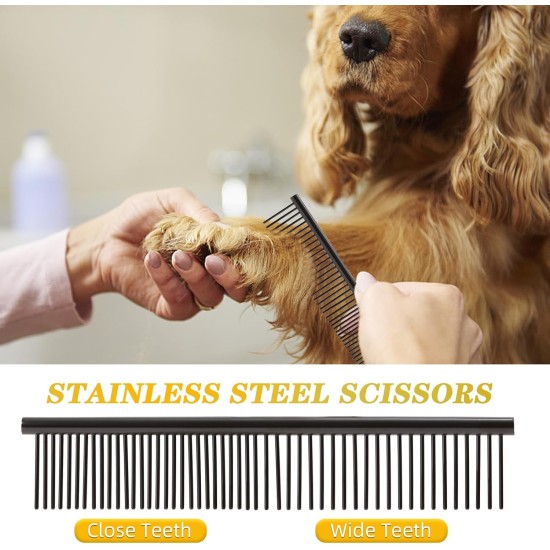 Pet Grooming Scissors for Dogs with Round Safety Tips, Heavy Duty Titanium Pet Grooming Trimmer Set, Professional Thinning Scissors, Straight Scissors with Comb for Dogs and Cats (3 Pack) Pet Grooming Scissors for Dogs with Round Safety Tips, Heavy Duty Titanium Pet Grooming Trimmer Set, Professional Thinning Scissors, Straight Scissors with Comb for Dogs and Cats (3 Pack)
