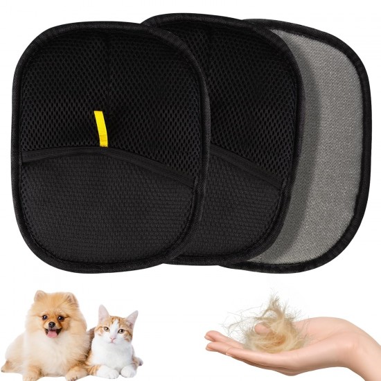 Pet Hair Remover Glove, Hair Removal Glove, Electrostatic Pet Hair Remover, Reusable Dog & Cat Dog for Grooming in Everyday Life, Pack of 2 Pet Hair Remover Glove, Hair Removal Glove, Electrostatic Pet Hair Remover, Reusable Dog & Cat Dog for Grooming in Everyday Life, Pack of 2