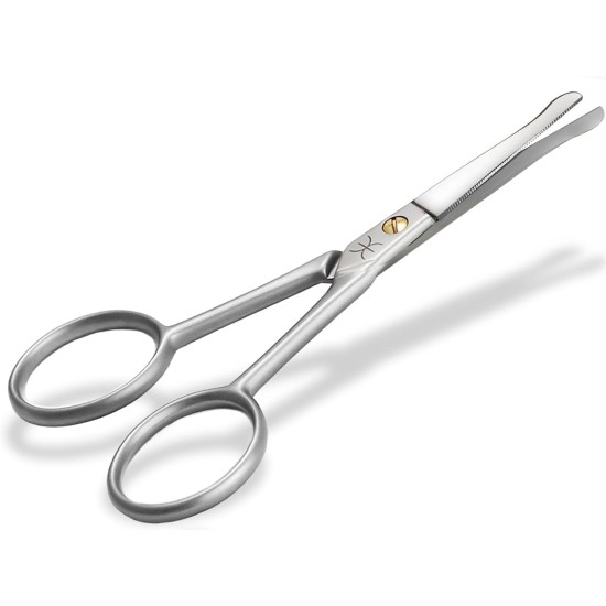 Pet Hair Scissors Dog Cat Paw Scissors Rounded Ends Scissors with One-sided Micro Teeth Straight Sharp Cutting Surface Stainless Steel 10.5 cm