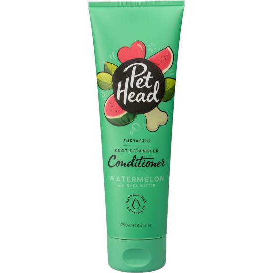 Pet Head Furtastic Conditioner for Dogs Watermelon Fragrance Nourishes & Softens Long, Curly Dog Fur pH Neutral Vegan & Cruelty Free Gentle Formula for Puppies 250 ml Pet Head Furtastic Conditioner for Dogs Watermelon Fragrance Nourishes & Softens Long, Curly Dog Fur pH Neutral Vegan & Cruelty Free Gentle Formula for Puppies 250 ml