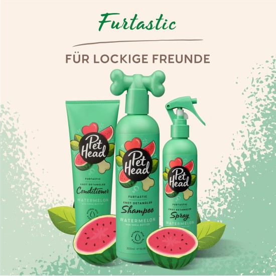 Pet Head Furtastic Conditioner for Dogs Watermelon Fragrance Nourishes & Softens Long, Curly Dog Fur pH Neutral Vegan & Cruelty Free Gentle Formula for Puppies 250 ml Pet Head Furtastic Conditioner for Dogs Watermelon Fragrance Nourishes & Softens Long, Curly Dog Fur pH Neutral Vegan & Cruelty Free Gentle Formula for Puppies 250 ml