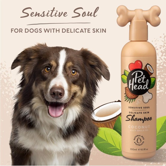 Pet Head Sensitive Soul Dog Shampoo Coconut Fragrance Nourishes and Soothes Sensitive Skin pH Neutral Vegan & Cruelty Free Gentle Formula for Dogs and Puppies 300 ml Pet Head Sensitive Soul Dog Shampoo Coconut Fragrance Nourishes and Soothes Sensitive Skin pH Neutral Vegan & Cruelty Free Gentle Formula for Dogs and Puppies 300 ml