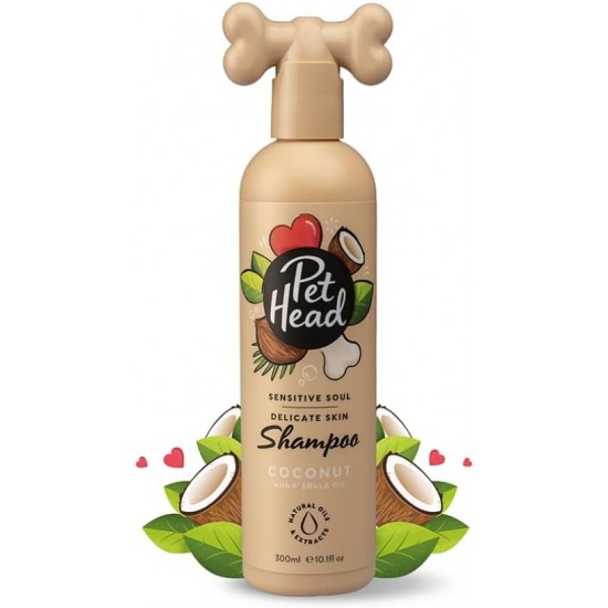 Pet Head Sensitive Soul Dog Shampoo Coconut Fragrance Nourishes and Soothes Sensitive Skin pH Neutral Vegan & Cruelty Free Gentle Formula for Dogs and Puppies 300 ml Pet Head Sensitive Soul Dog Shampoo Coconut Fragrance Nourishes and Soothes Sensitive Skin pH Neutral Vegan & Cruelty Free Gentle Formula for Dogs and Puppies 300 ml