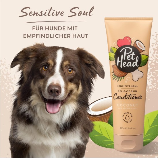 Pet Head Sensitive Soul Dog Shampoo Coconut Fragrance Nourishes and Soothes Sensitive Skin pH Neutral Vegan & Cruelty Free Gentle Formula for Dogs and Puppies 300 ml Pet Head Sensitive Soul Dog Shampoo Coconut Fragrance Nourishes and Soothes Sensitive Skin pH Neutral Vegan & Cruelty Free Gentle Formula for Dogs and Puppies 300 ml
