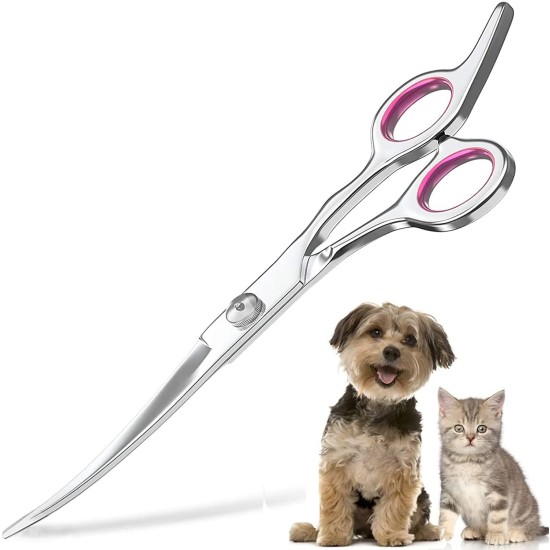 Pet Scissors, Grooming Scissors, 6 Inch Professional Stainless Steel Dog Grooming Scissors for Dogs, Cat Hair Scissors for Dogs, Paw Scissors, Curved Scissors (A) Pet Scissors, Grooming Scissors, 6 Inch Professional Stainless Steel Dog Grooming Scissors for Dogs, Cat Hair Scissors for Dogs, Paw Scissors, Curved Scissors (A)