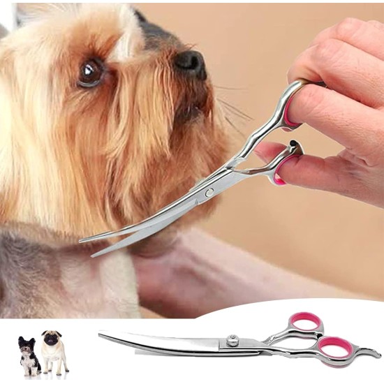 Pet Scissors, Grooming Scissors, 6 Inch Professional Stainless Steel Dog Grooming Scissors for Dogs, Cat Hair Scissors for Dogs, Paw Scissors, Curved Scissors (A) Pet Scissors, Grooming Scissors, 6 Inch Professional Stainless Steel Dog Grooming Scissors for Dogs, Cat Hair Scissors for Dogs, Paw Scissors, Curved Scissors (A)