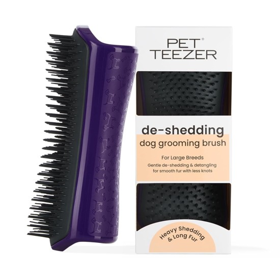 Pet Teezer, Purple Grey Dog Grooming Brush Pet Teezer, Purple Grey Dog Grooming Brush