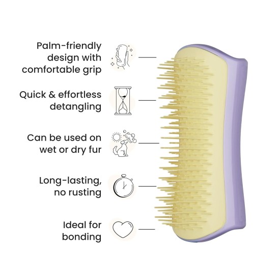 Pet Teezer, Small Detangling and Dog Grooming Brush, Lilac Yellow Pet Teezer, Small Detangling and Dog Grooming Brush, Lilac Yellow