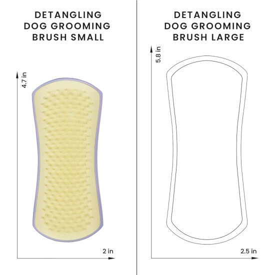 Pet Teezer, Small Detangling and Dog Grooming Brush, Lilac Yellow Pet Teezer, Small Detangling and Dog Grooming Brush, Lilac Yellow