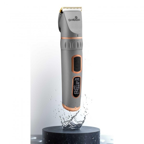 Pethaus Dog Clipper Grooming Set Low Noise Clipper for Dogs Cats 4 Attachments 3 to 12 mm Scissors Comb Claw Cutter File Grey Pethaus Dog Clipper Grooming Set Low Noise Clipper for Dogs Cats 4 Attachments 3 to 12 mm Scissors Comb Claw Cutter File Grey