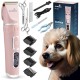 Pethaus Dog Clipper Grooming Set Low Noise Clipper for Dogs Cats 4 Attachments 3 to 12 mm Scissors Comb Claw Cutter File Pink Pethaus Dog Clipper Grooming Set Low Noise Clipper for Dogs Cats 4 Attachments 3 to 12 mm Scissors Comb Claw Cutter File Pink