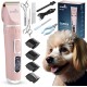 Pethaus Dog Clipper Grooming Set Low Noise Clipper for Dogs Cats 4 Attachments 3 to 12 mm Scissors Comb Claw Cutter File Pink Pethaus Dog Clipper Grooming Set Low Noise Clipper for Dogs Cats 4 Attachments 3 to 12 mm Scissors Comb Claw Cutter File Pink
