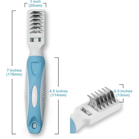 Pets First Professional Pet Mat Remover - Dematting Tool for Cat and Dog Grooming - Removes Matted Fur, Tangles, Knots, Gentle Teeth, Soft Comfort Grip Pets First Professional Pet Mat Remover - Dematting Tool for Cat and Dog Grooming - Removes Matted Fur, Tangles, Knots, Gentle Teeth, Soft Comfort Grip