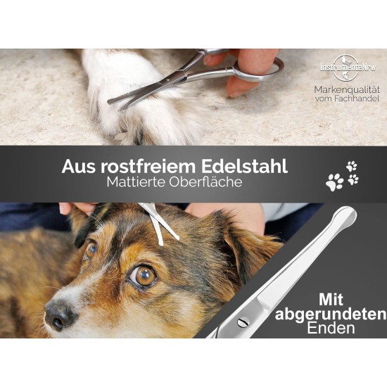 Pfotenschere Hunde Fellscheren Set Scharfe Schnittflächen 2 abgerundete Scheren 9 cm aus Edelstahl für eine perfekte Fellpflege Pfotenschere Hunde Fellscheren Set Scharfe Schnittflächen 2 abgerundete Scheren 9 cm aus Edelstahl für eine perfekte Fellpflege