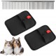 PnxdeobXL Pack of 2 Pet Grooming Gloves, Pet Hair Remover Glove, Made of Velvety Fabric & Breathable Mesh, with Stainless Steel Pet Comb, Suitable for Cats, Dogs & More