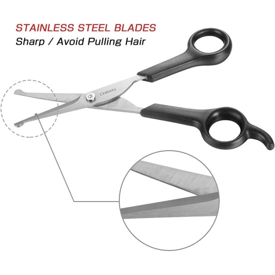 Professional Dog Scissors Round Tip Stainless Steel Eye Trimmer for Dogs and Cats, Professional Grooming Tool, Size 6.7 x 2.6 x 0.43 inch Professional Dog Scissors Round Tip Stainless Steel Eye Trimmer for Dogs and Cats, Professional Grooming Tool, Size 6.7 x 2.6 x 0.43 inch