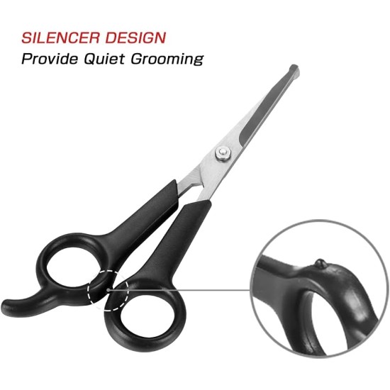 Professional Dog Scissors Round Tip Stainless Steel Eye Trimmer for Dogs and Cats, Professional Grooming Tool, Size 6.7 x 2.6 x 0.43 inch Professional Dog Scissors Round Tip Stainless Steel Eye Trimmer for Dogs and Cats, Professional Grooming Tool, Size 6.7 x 2.6 x 0.43 inch