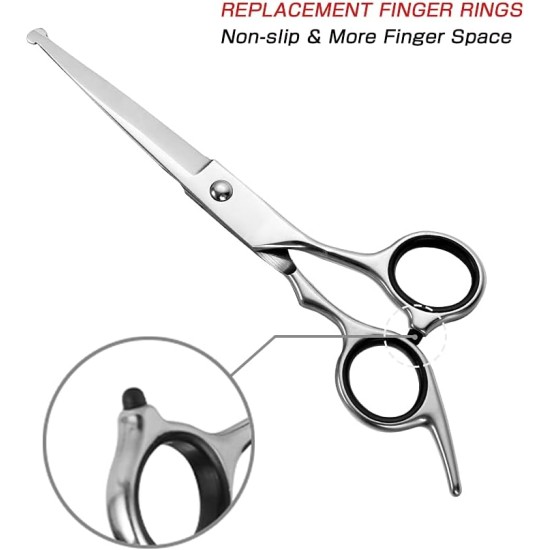 Professional Dog Scissors Round Tip Stainless Steel Eye Trimmer for Dogs and Cats, Professional Grooming Tool, Size 6.7 x 2.6 x 0.43 inch Professional Dog Scissors Round Tip Stainless Steel Eye Trimmer for Dogs and Cats, Professional Grooming Tool, Size 6.7 x 2.6 x 0.43 inch