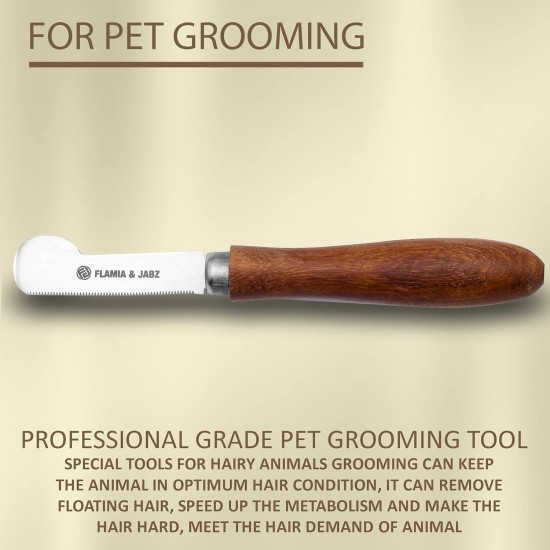 Professional Wire Stripping Knife for Dogs & Pets Round Wooden Handle with Stainless Steel Blade (Extra Fine, Right Hand) Professional Wire Stripping Knife for Dogs & Pets Round Wooden Handle with Stainless Steel Blade (Extra Fine, Right Hand)