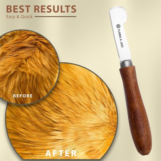 Professional Wire Stripping Knife for Dogs & Pets Round Wooden Handle with Stainless Steel Blade (Extra Fine, Right Hand) Professional Wire Stripping Knife for Dogs & Pets Round Wooden Handle with Stainless Steel Blade (Extra Fine, Right Hand)