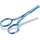 Professional paw scissors, grooming scissors, straight, titanium with micro teeth, 9 cm, blue
