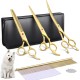 Purple Dragon 8 Inch Dog Scissors Set Professional 3-in-1 Fur Scissors Set for Dogs – Golden Dog Scissors Set Straight, Serrated and Curved Scissors are Included for Dogs for Cats and Other Animals Purple Dragon 8 Inch Dog Scissors Set Professional 3-in-1 Fur Scissors Set for Dogs – Golden Dog Scissors Set Straight, Serrated and Curved Scissors are Included for Dogs for Cats and Other Animals