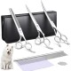Purple Dragon 8 Inch Dog Scissors Set Professional 3-in-1 Fur Scissors Set for Dogs – Golden Dog Scissors Set Straight, Serrated and Curved Scissors are Included for Dogs for Cats and Other Animals Purple Dragon 8 Inch Dog Scissors Set Professional 3-in-1 Fur Scissors Set for Dogs – Golden Dog Scissors Set Straight, Serrated and Curved Scissors are Included for Dogs for Cats and Other Animals
