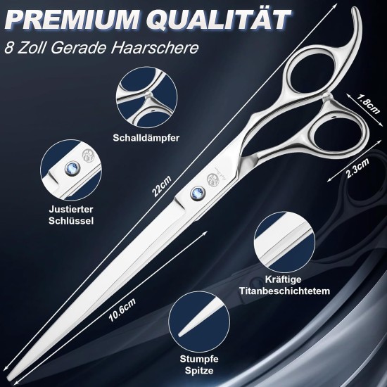 Purple Dragon 8 Inch Dog Scissors Set Professional 3-in-1 Fur Scissors Set for Dogs – Golden Dog Scissors Set Straight, Serrated and Curved Scissors are Included for Dogs for Cats and Other Animals Purple Dragon 8 Inch Dog Scissors Set Professional 3-in-1 Fur Scissors Set for Dogs – Golden Dog Scissors Set Straight, Serrated and Curved Scissors are Included for Dogs for Cats and Other Animals