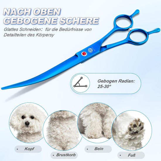 Purple Dragon 8 Inch Dog Scissors Set Professional 3-in-1 Fur Scissors Set for Dogs – Golden Dog Scissors Set Straight, Serrated and Curved Scissors are Included for Dogs for Cats and Other Animals Purple Dragon 8 Inch Dog Scissors Set Professional 3-in-1 Fur Scissors Set for Dogs – Golden Dog Scissors Set Straight, Serrated and Curved Scissors are Included for Dogs for Cats and Other Animals