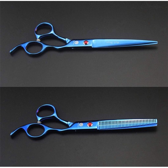 Purple Dragon Fur Scissors for Dogs Professional 7.0 Inch Dog Scissors Set with Thinning Scissors for Grooming Curved Pet Fur Scissors Set Dog Hair Scissors Set Made of Japan 440C Stainless Steel Purple Dragon Fur Scissors for Dogs Professional 7.0 Inch Dog Scissors Set with Thinning Scissors for Grooming Curved Pet Fur Scissors Set Dog Hair Scissors Set Made of Japan 440C Stainless Steel