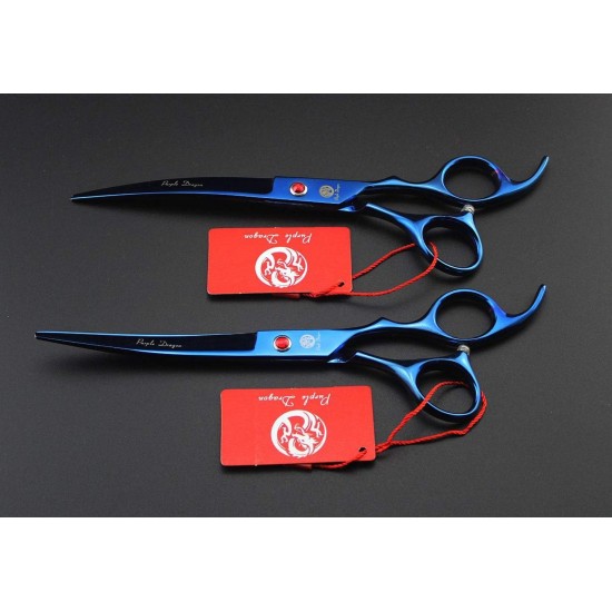 Purple Dragon Fur Scissors for Dogs Professional 7.0 Inch Dog Scissors Set with Thinning Scissors for Grooming Curved Pet Fur Scissors Set Dog Hair Scissors Set Made of Japan 440C Stainless Steel Purple Dragon Fur Scissors for Dogs Professional 7.0 Inch Dog Scissors Set with Thinning Scissors for Grooming Curved Pet Fur Scissors Set Dog Hair Scissors Set Made of Japan 440C Stainless Steel