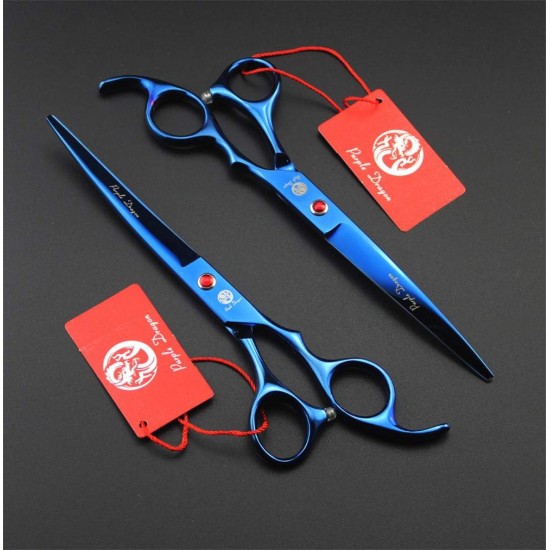 Purple Dragon Fur Scissors for Dogs Professional 7.0 Inch Dog Scissors Set with Thinning Scissors for Grooming Curved Pet Fur Scissors Set Dog Hair Scissors Set Made of Japan 440C Stainless Steel Purple Dragon Fur Scissors for Dogs Professional 7.0 Inch Dog Scissors Set with Thinning Scissors for Grooming Curved Pet Fur Scissors Set Dog Hair Scissors Set Made of Japan 440C Stainless Steel