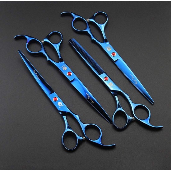 Purple Dragon Fur Scissors for Dogs Professional 7.0 Inch Dog Scissors Set with Thinning Scissors for Grooming Curved Pet Fur Scissors Set Dog Hair Scissors Set Made of Japan 440C Stainless Steel Purple Dragon Fur Scissors for Dogs Professional 7.0 Inch Dog Scissors Set with Thinning Scissors for Grooming Curved Pet Fur Scissors Set Dog Hair Scissors Set Made of Japan 440C Stainless Steel