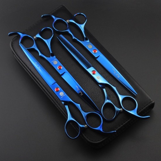 Purple Dragon Fur Scissors for Dogs Professional 7.0 Inch Dog Scissors Set with Thinning Scissors for Grooming Curved Pet Fur Scissors Set Dog Hair Scissors Set Made of Japan 440C Stainless Steel Purple Dragon Fur Scissors for Dogs Professional 7.0 Inch Dog Scissors Set with Thinning Scissors for Grooming Curved Pet Fur Scissors Set Dog Hair Scissors Set Made of Japan 440C Stainless Steel
