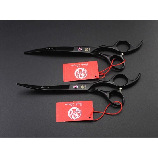 Purple Dragon Fur Scissors for Dogs Professional 7.0 Inch Dog Scissors Set with Thinning Scissors for Grooming Curved Pet Fur Scissors Set Dog Hair Scissors Set Made of Japan 440C Stainless Steel Purple Dragon Fur Scissors for Dogs Professional 7.0 Inch Dog Scissors Set with Thinning Scissors for Grooming Curved Pet Fur Scissors Set Dog Hair Scissors Set Made of Japan 440C Stainless Steel