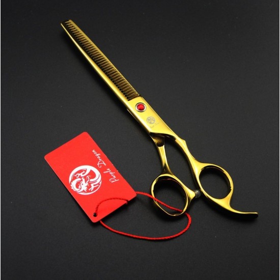 Purple Dragon Fur Scissors for Dogs Professional 7.0 Inch Dog Scissors Set with Thinning Scissors for Grooming Curved Pet Fur Scissors Set Dog Hair Scissors Set Made of Japan 440C Stainless Steel Purple Dragon Fur Scissors for Dogs Professional 7.0 Inch Dog Scissors Set with Thinning Scissors for Grooming Curved Pet Fur Scissors Set Dog Hair Scissors Set Made of Japan 440C Stainless Steel