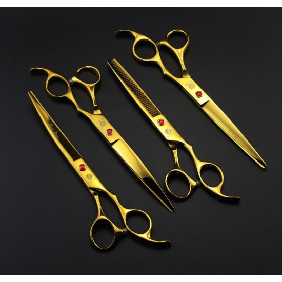 Purple Dragon Fur Scissors for Dogs Professional 7.0 Inch Dog Scissors Set with Thinning Scissors for Grooming Curved Pet Fur Scissors Set Dog Hair Scissors Set Made of Japan 440C Stainless Steel Purple Dragon Fur Scissors for Dogs Professional 7.0 Inch Dog Scissors Set with Thinning Scissors for Grooming Curved Pet Fur Scissors Set Dog Hair Scissors Set Made of Japan 440C Stainless Steel