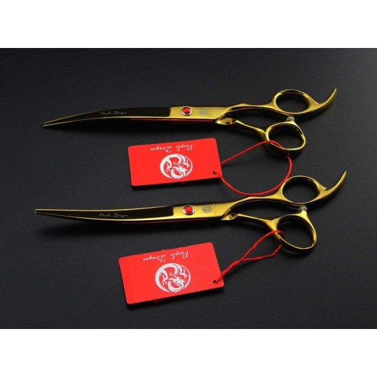 Purple Dragon Fur Scissors for Dogs Professional 7.0 Inch Dog Scissors Set with Thinning Scissors for Grooming Curved Pet Fur Scissors Set Dog Hair Scissors Set Made of Japan 440C Stainless Steel Purple Dragon Fur Scissors for Dogs Professional 7.0 Inch Dog Scissors Set with Thinning Scissors for Grooming Curved Pet Fur Scissors Set Dog Hair Scissors Set Made of Japan 440C Stainless Steel