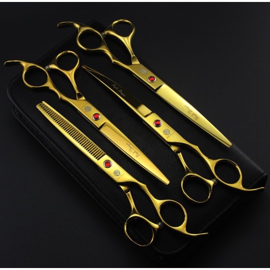 Purple Dragon Fur Scissors for Dogs Professional 7.0 Inch Dog Scissors Set with Thinning Scissors for Grooming Curved Pet Fur Scissors Set Dog Hair Scissors Set Made of Japan 440C Stainless Steel Purple Dragon Fur Scissors for Dogs Professional 7.0 Inch Dog Scissors Set with Thinning Scissors for Grooming Curved Pet Fur Scissors Set Dog Hair Scissors Set Made of Japan 440C Stainless Steel