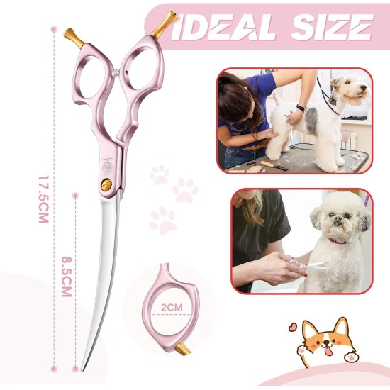 Purple Dragon JP 440C Steel Professional Dog Scissors for Dogs and Cats, 6.5 Inch Grooming Scissors with Ultralight Space Aluminium Handle, JP 440C Steel Professional Grooming Scissors for Dog Purple Dragon JP 440C Steel Professional Dog Scissors for Dogs and Cats, 6.5 Inch Grooming Scissors with Ultralight Space Aluminium Handle, JP 440C Steel Professional Grooming Scissors for Dog