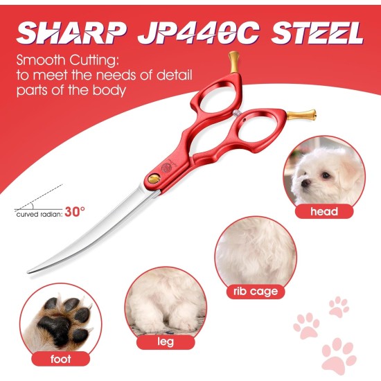 Purple Dragon JP 440C Steel Professional Dog Scissors for Dogs and Cats, 6.5 Inch Grooming Scissors with Ultralight Space Aluminium Handle, JP 440C Steel Professional Grooming Scissors for Dog Purple Dragon JP 440C Steel Professional Dog Scissors for Dogs and Cats, 6.5 Inch Grooming Scissors with Ultralight Space Aluminium Handle, JP 440C Steel Professional Grooming Scissors for Dog
