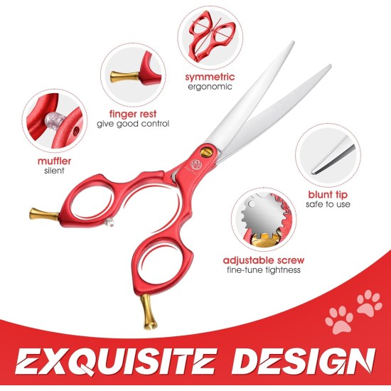 Purple Dragon JP 440C Steel Professional Dog Scissors for Dogs and Cats, 6.5 Inch Grooming Scissors with Ultralight Space Aluminium Handle, JP 440C Steel Professional Grooming Scissors for Dog Purple Dragon JP 440C Steel Professional Dog Scissors for Dogs and Cats, 6.5 Inch Grooming Scissors with Ultralight Space Aluminium Handle, JP 440C Steel Professional Grooming Scissors for Dog