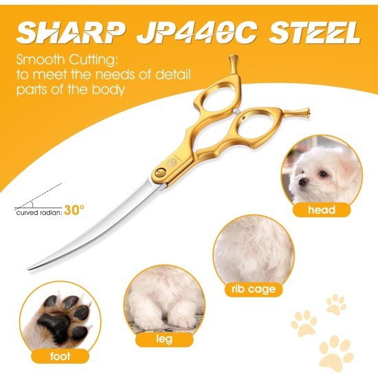 Purple Dragon JP 440C Steel Professional Dog Scissors for Dogs and Cats, 6.5 Inch Grooming Scissors with Ultralight Space Aluminium Handle, JP 440C Steel Professional Grooming Scissors for Dog Purple Dragon JP 440C Steel Professional Dog Scissors for Dogs and Cats, 6.5 Inch Grooming Scissors with Ultralight Space Aluminium Handle, JP 440C Steel Professional Grooming Scissors for Dog