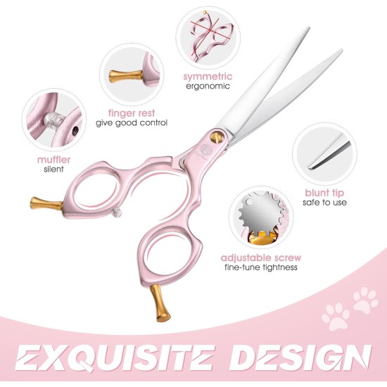 Purple Dragon JP 440C Steel Professional Dog Scissors for Dogs and Cats, 6.5 Inch Grooming Scissors with Ultralight Space Aluminium Handle, JP 440C Steel Professional Grooming Scissors for Dog Purple Dragon JP 440C Steel Professional Dog Scissors for Dogs and Cats, 6.5 Inch Grooming Scissors with Ultralight Space Aluminium Handle, JP 440C Steel Professional Grooming Scissors for Dog